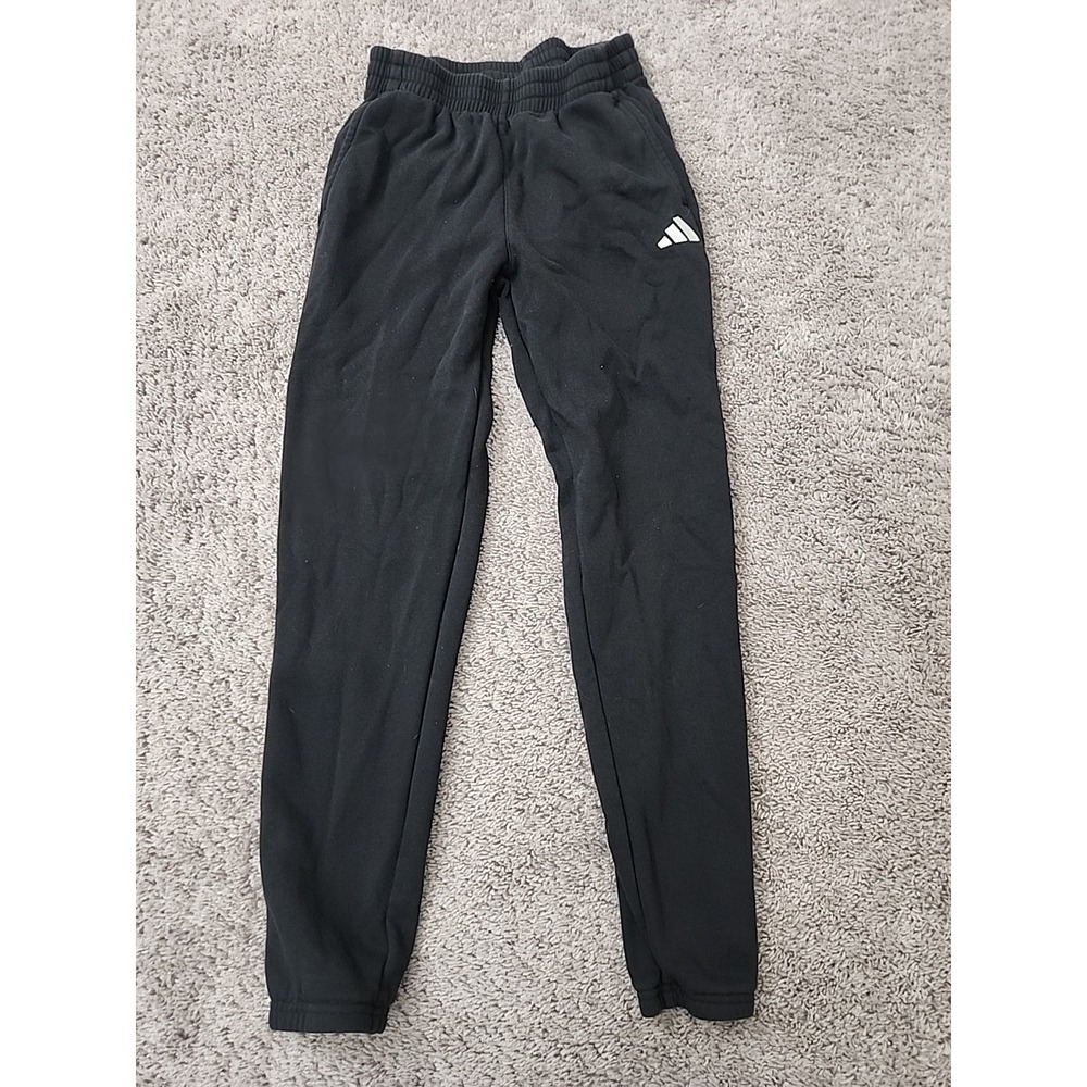 Adidas Joggers Youth Boys L 14/16 Black Sweatpants Logo Athletic Athleisure